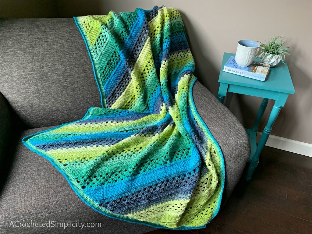 On The Bias Rectangular Crochet Afghan By A Crocheted Simplicity