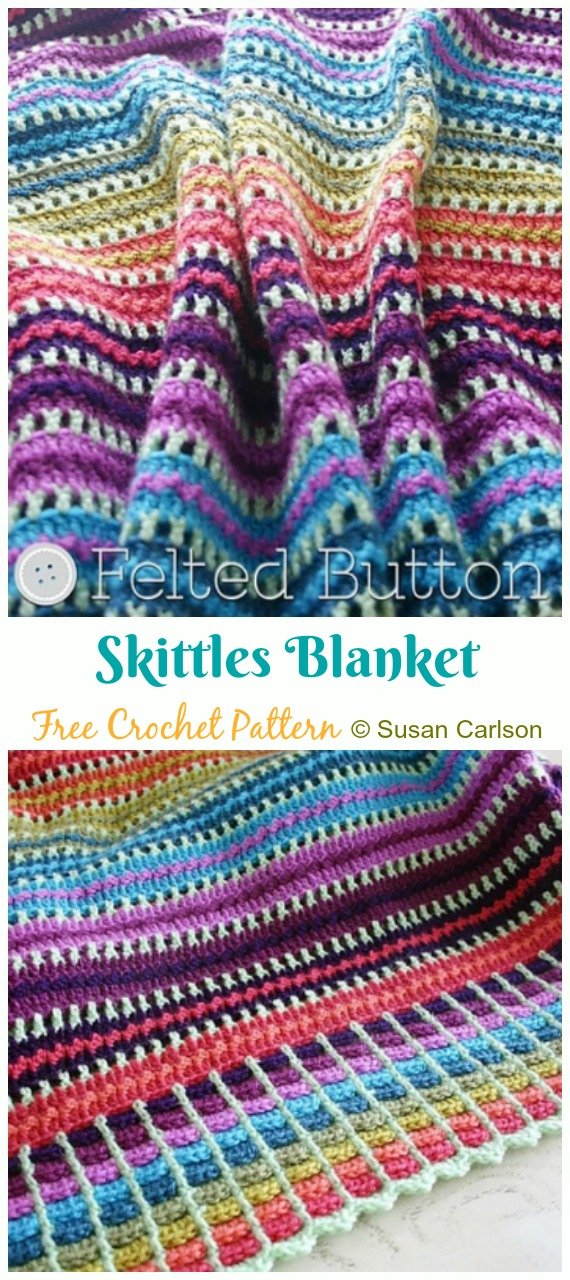 Skittles Blanket Crochet - Crochet Loves